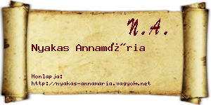 Nyakas Annamária névjegykártya